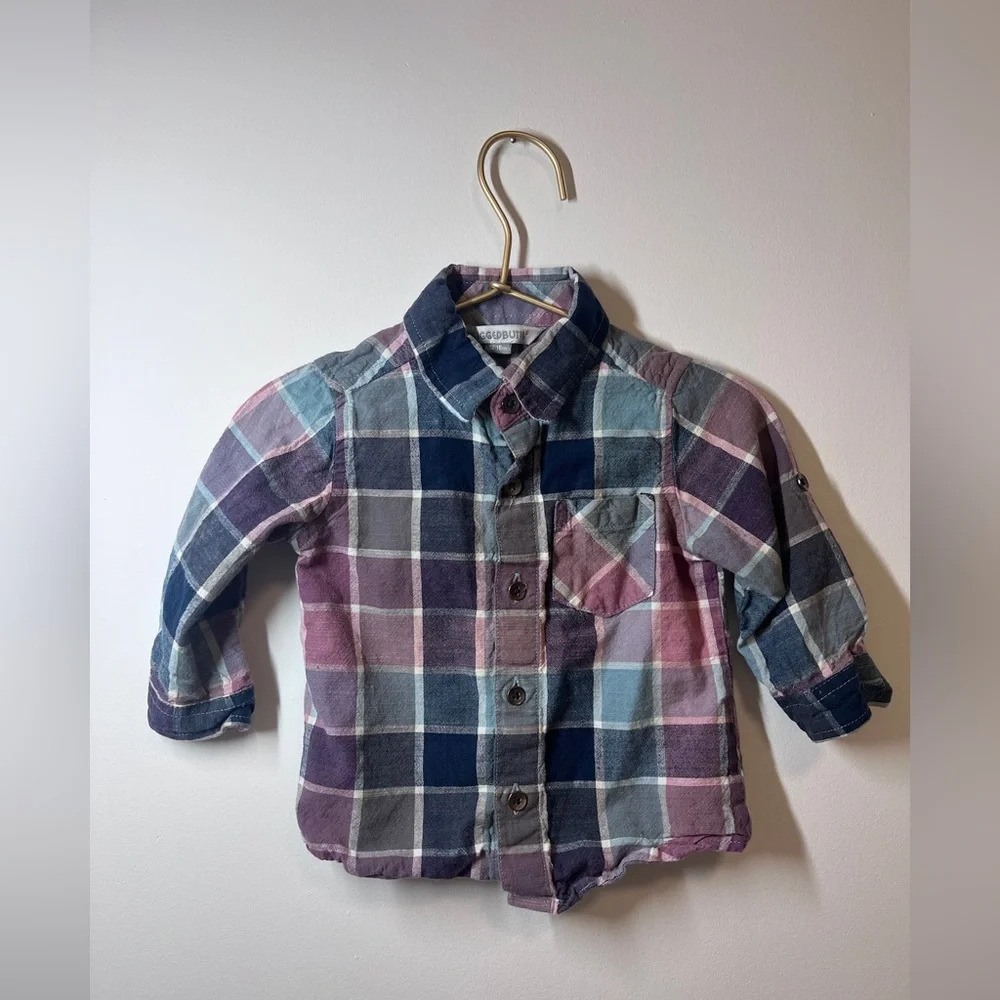 Rugged Butts Boys Plaid Button Down Shirt